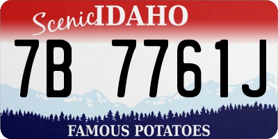 ID license plate 7B7761J