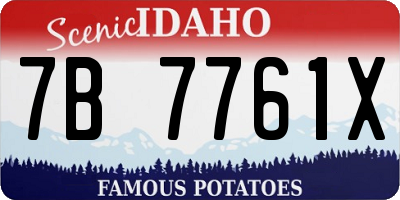 ID license plate 7B7761X