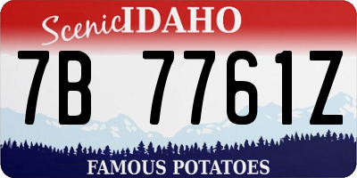 ID license plate 7B7761Z