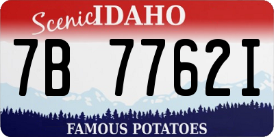 ID license plate 7B7762I