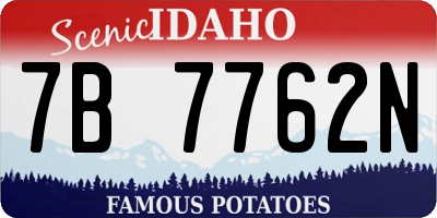 ID license plate 7B7762N