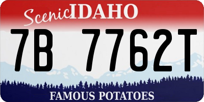 ID license plate 7B7762T