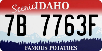 ID license plate 7B7763F