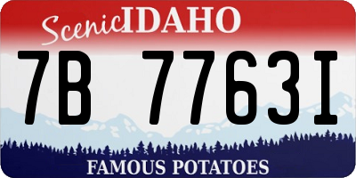 ID license plate 7B7763I