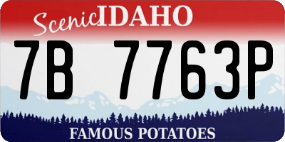 ID license plate 7B7763P