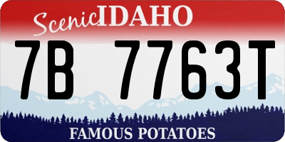 ID license plate 7B7763T