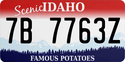 ID license plate 7B7763Z