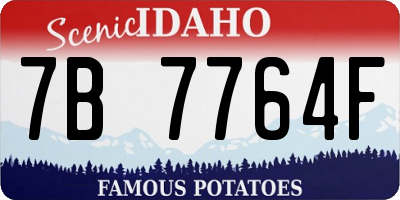 ID license plate 7B7764F