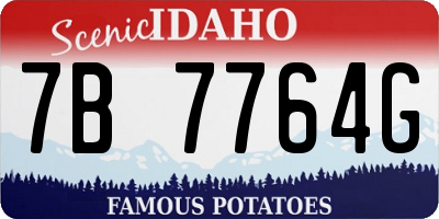 ID license plate 7B7764G