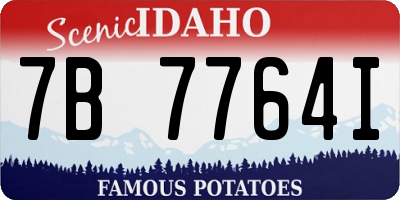 ID license plate 7B7764I