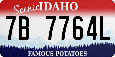 ID license plate 7B7764L