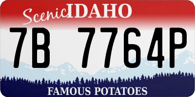 ID license plate 7B7764P