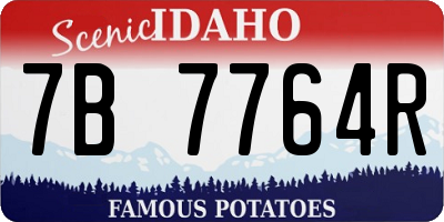ID license plate 7B7764R