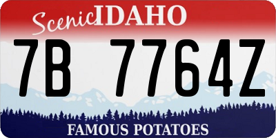 ID license plate 7B7764Z