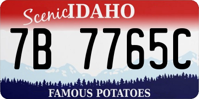 ID license plate 7B7765C