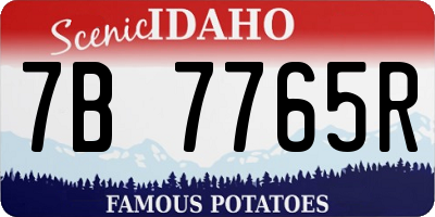 ID license plate 7B7765R