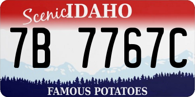 ID license plate 7B7767C