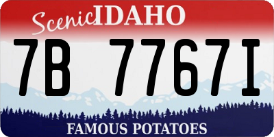 ID license plate 7B7767I
