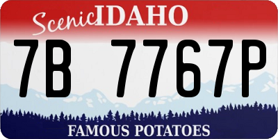 ID license plate 7B7767P