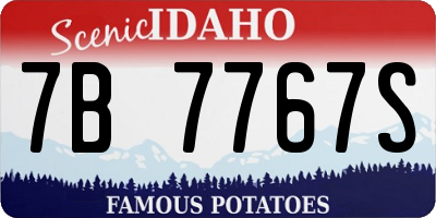 ID license plate 7B7767S