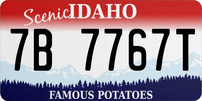 ID license plate 7B7767T