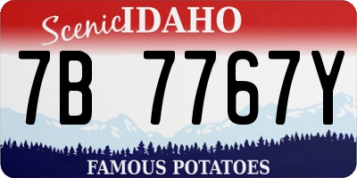 ID license plate 7B7767Y