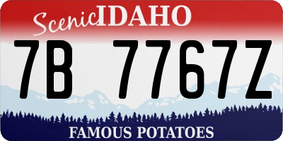 ID license plate 7B7767Z