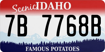 ID license plate 7B7768B