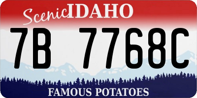 ID license plate 7B7768C