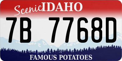 ID license plate 7B7768D