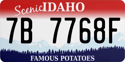 ID license plate 7B7768F