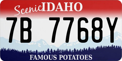ID license plate 7B7768Y