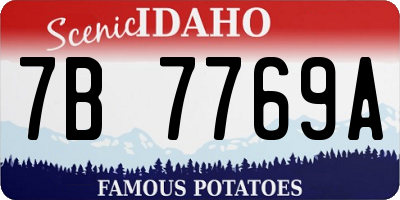 ID license plate 7B7769A