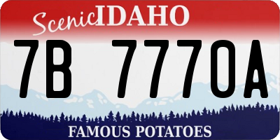 ID license plate 7B7770A