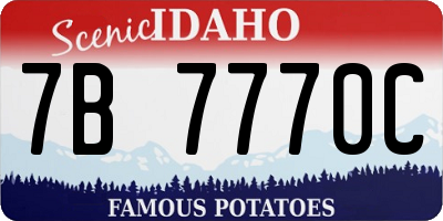 ID license plate 7B7770C