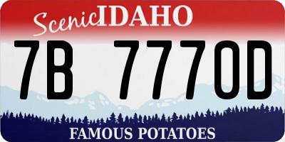 ID license plate 7B7770D