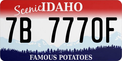 ID license plate 7B7770F