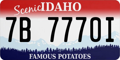 ID license plate 7B7770I