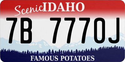 ID license plate 7B7770J