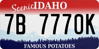 ID license plate 7B7770K