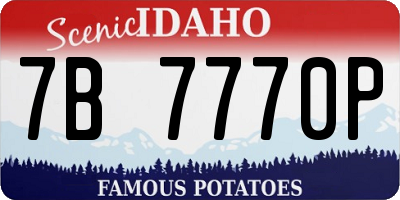 ID license plate 7B7770P