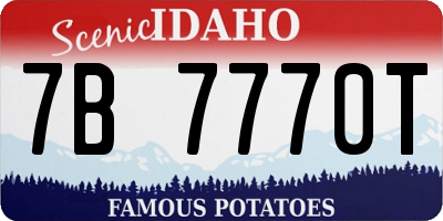 ID license plate 7B7770T