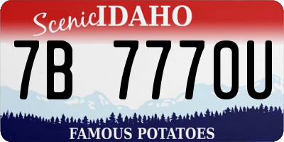 ID license plate 7B7770U