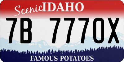 ID license plate 7B7770X