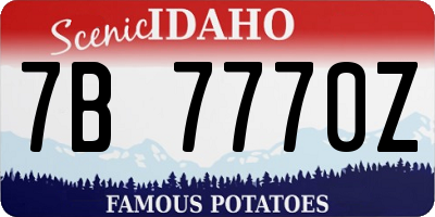 ID license plate 7B7770Z