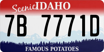 ID license plate 7B7771D