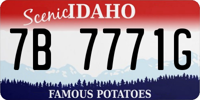 ID license plate 7B7771G
