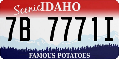 ID license plate 7B7771I