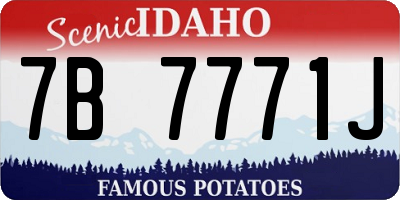 ID license plate 7B7771J