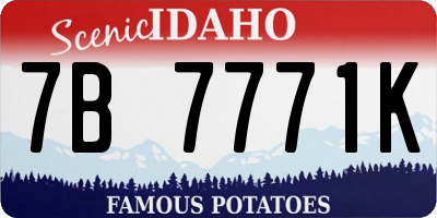 ID license plate 7B7771K